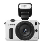 EOS M WHITE FRT w EF-M 22mm STM w SPEEDLITE 90EX EOS M WHITE FRT w EF-M 22mm STM w SPEEDLITE 90EX