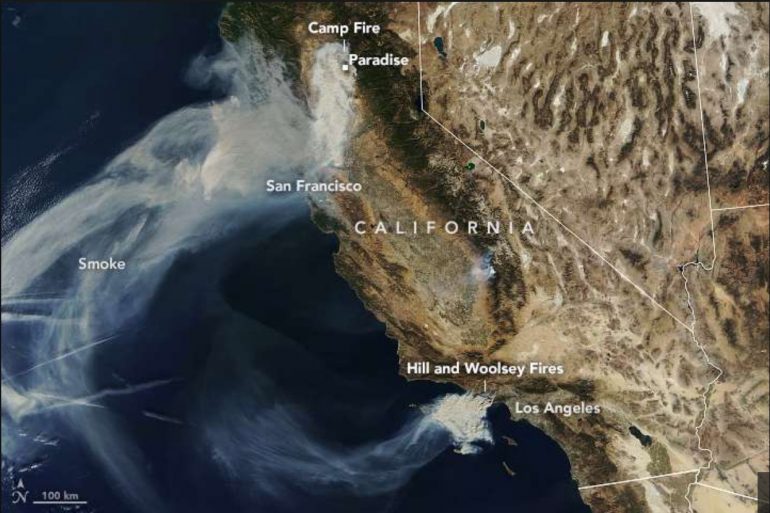 Incendie Californie nasa