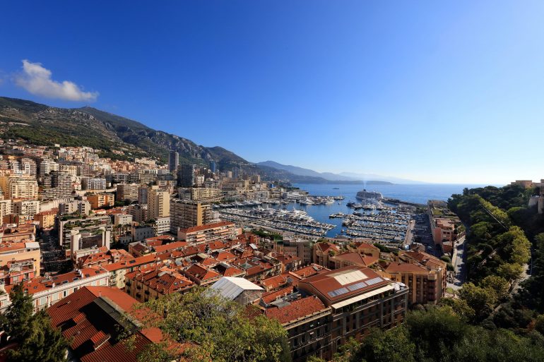 La condamine depuis la place du palais princier par JB Leroux Circa 1875
