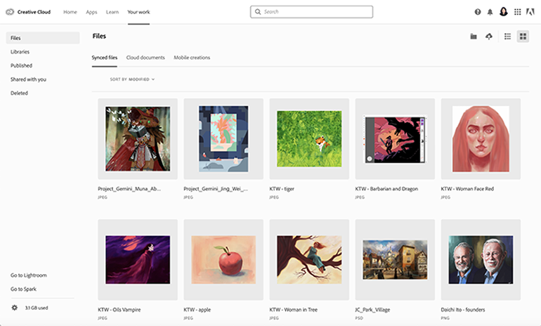 adobe-creative-cloud-synced-files-interface