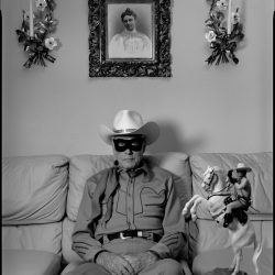 Clayton Moore, the former Lone Ranger, at home. Los Angeles, 1992.