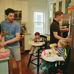 Al and Chris with their sons Tommy and Luca. Asbury Park, New Jersey © Bart Heynen from 'Dads' published by powerHouse Books