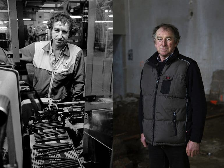 Michel Queguiner mecanicien Manufacture de Morlaix_1998 et 2018_@Valerie Couteron