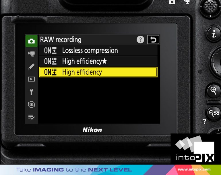 Interface d'enregistrement vidéo RAW du Nikon Z9