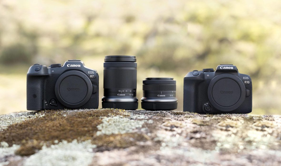 Appareils photo Canon EOS R7 et R10, et objectifs RF-S 18-45 mm f/4,5-6,3 IS STM et RF-S 18-150 mm f/3,5-6,3 IS STM