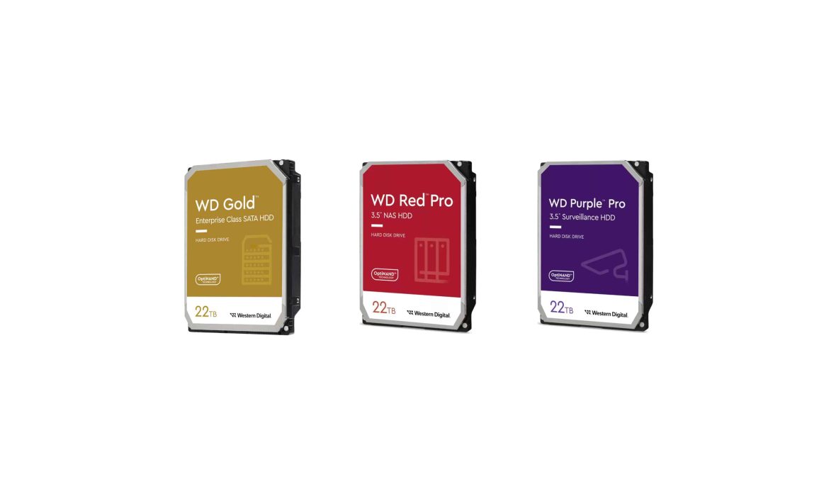 Disques durs Western Digital Gold, Red Pro et Purple Pro de 22 To