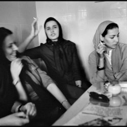 IRAN. Tehran. June 2001. Inside a fashionable coffee house.