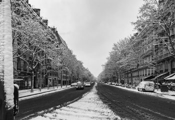 Boulevard de Courcelles sous la neige