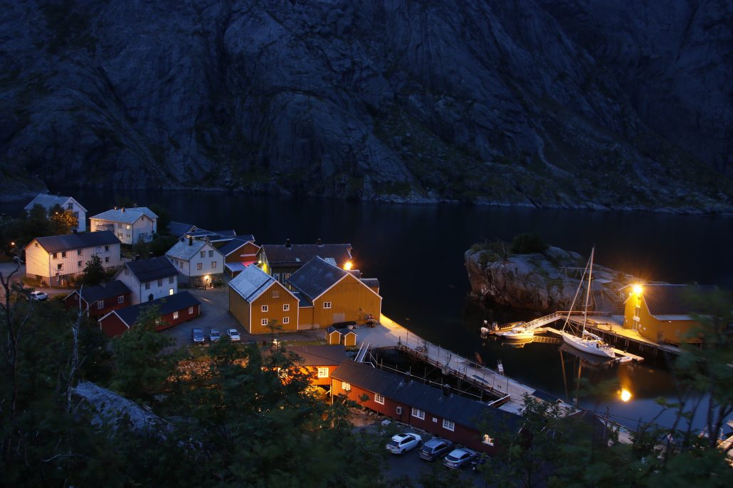 Njusfjord la nuit