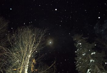 Snow, moon and stars