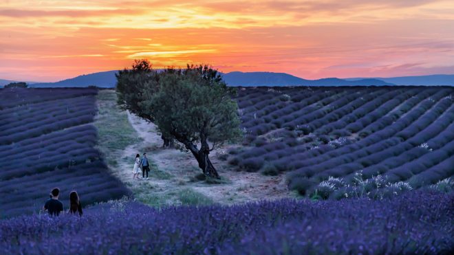 Coucher de soleil romantique