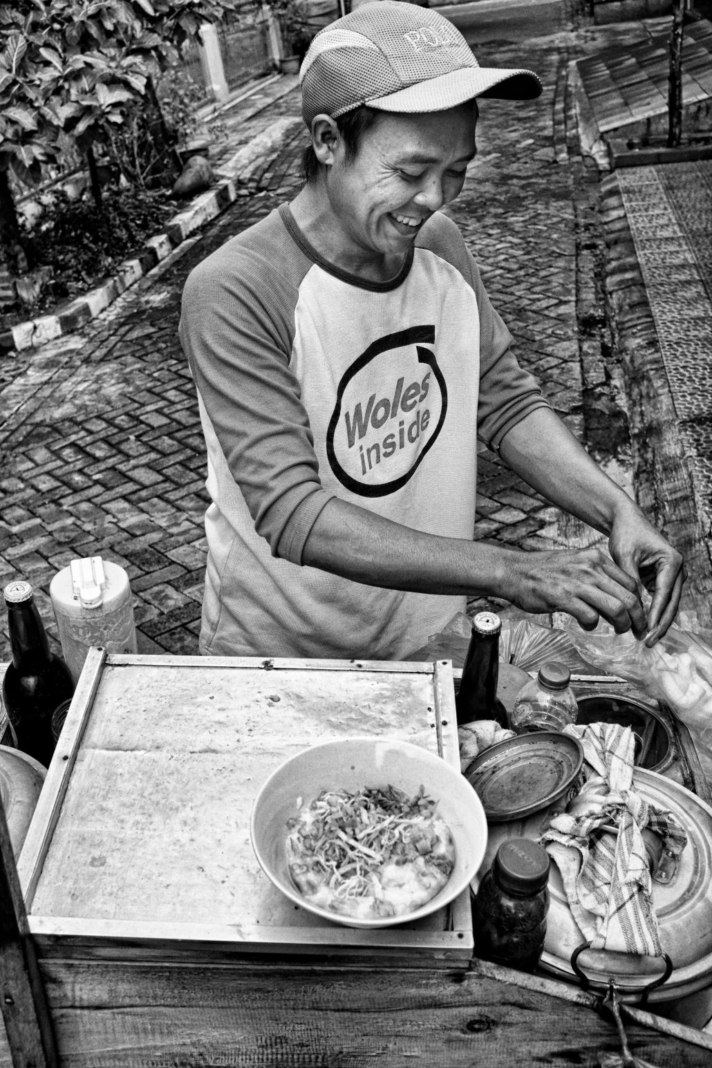 Street seller in Indonesia