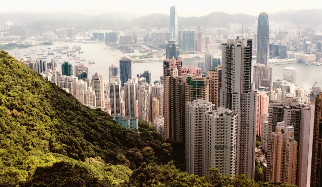Hong Kong harbour view from the peak