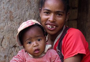 Young Mom in a village in Madagascar