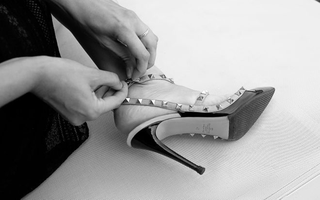 the woman and her high heels