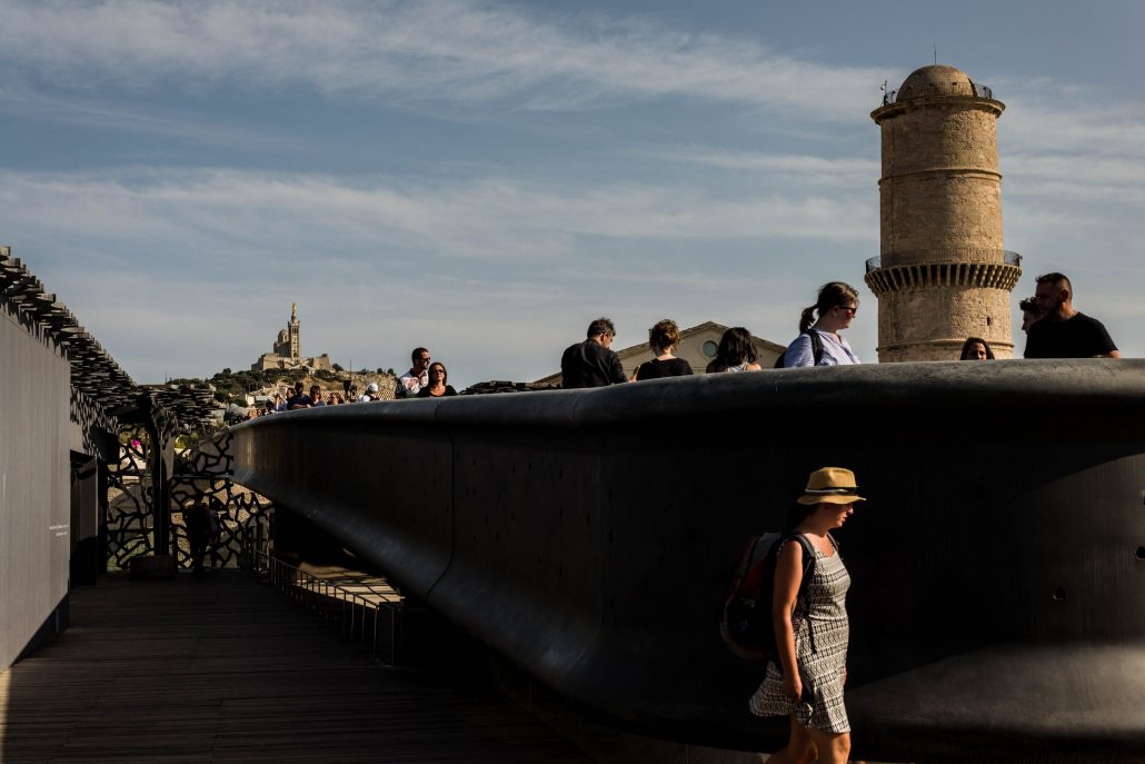Notre-Dame de la Garde depuis le MUCEM. Marseille.