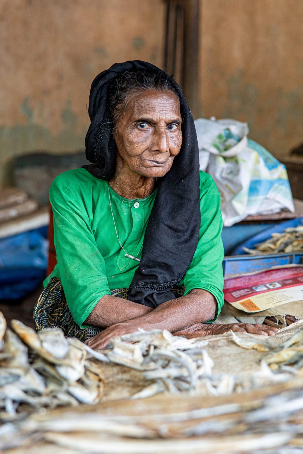 commerçante marché au poisson – inde