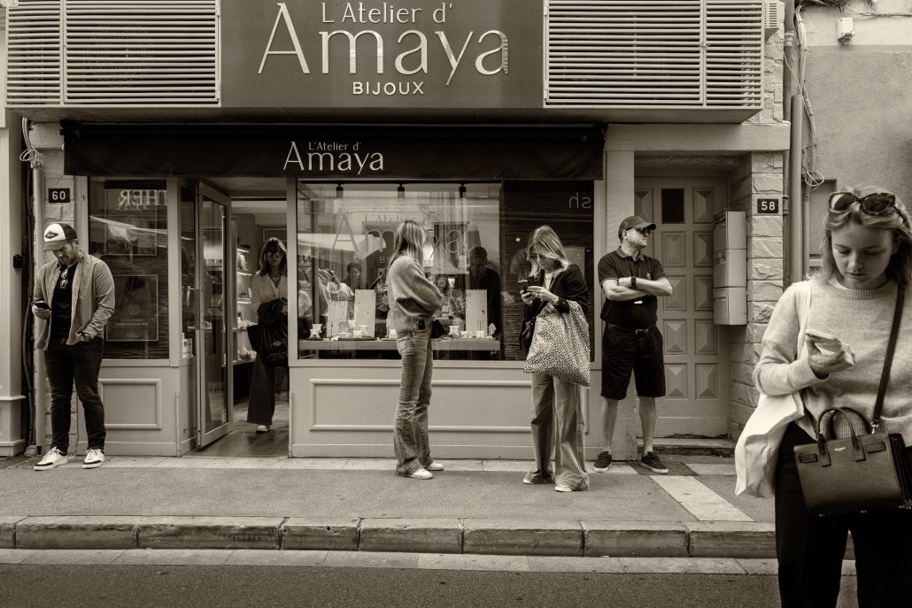 Smartphones à Saint-Trop.