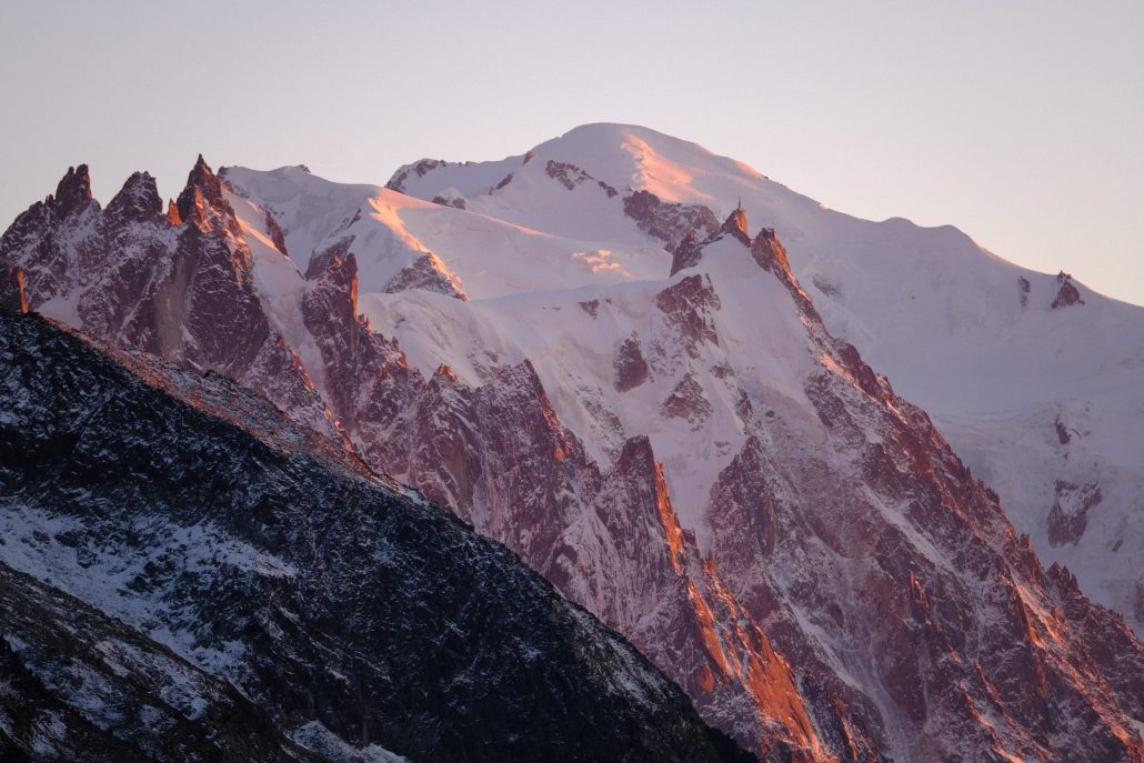coucher de soleil sur le Mont Blanc