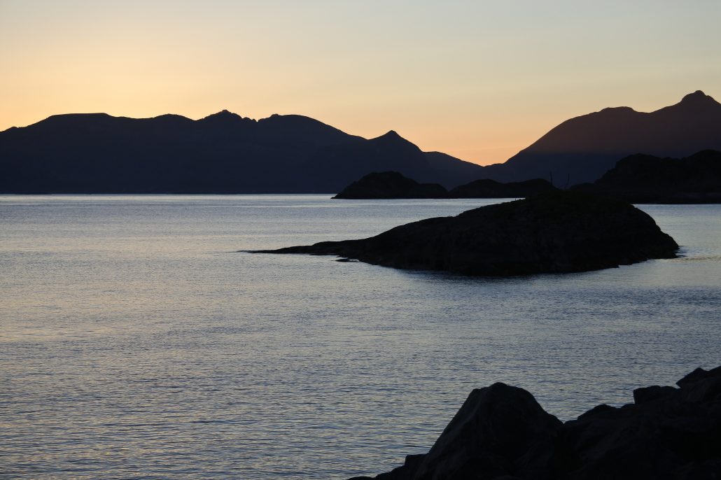 Sunset in Lofoten Island.