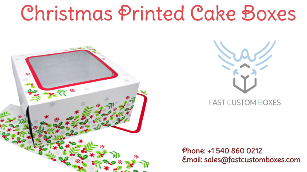 Christmas Printed Cake Boxes