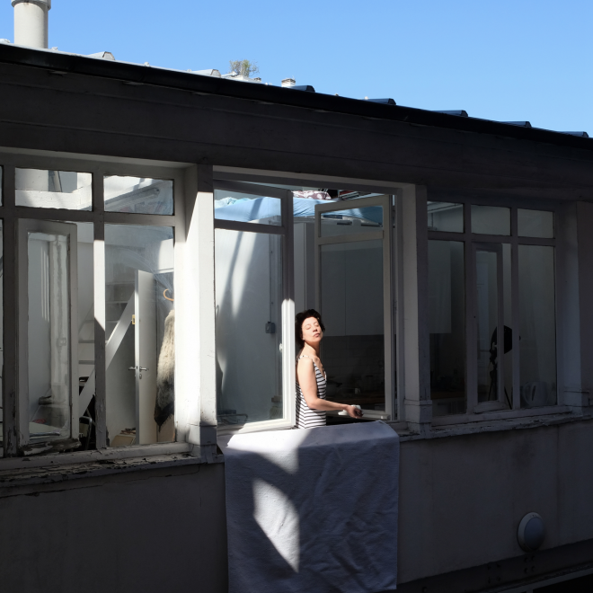 Juliette prend le soleil