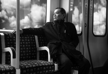 Man and cloud in tube