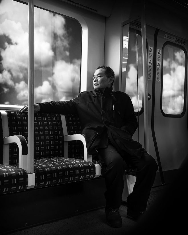 Man and cloud in tube