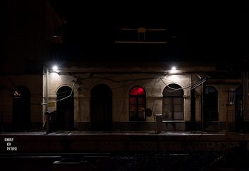 My old train station with red light