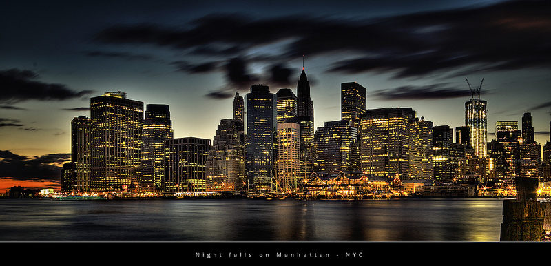 Night falls on Manhattan